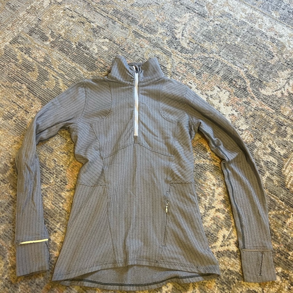 lululemon athletica Grey Half-Zip Long Sleeve Top